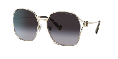 Shop Miu Miu Woman Sunglasses Mu 52ws In Grey Gradient