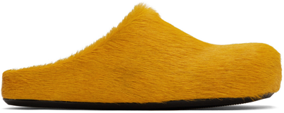 Shop Marni Yellow Fussbett Sabot Loafers In 00y37 Curry