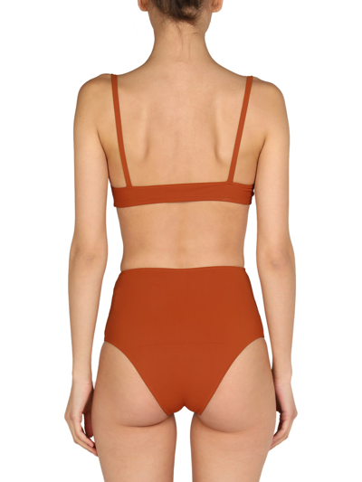 Shop Lido Nylon Bikini Swimsuit In Marrone