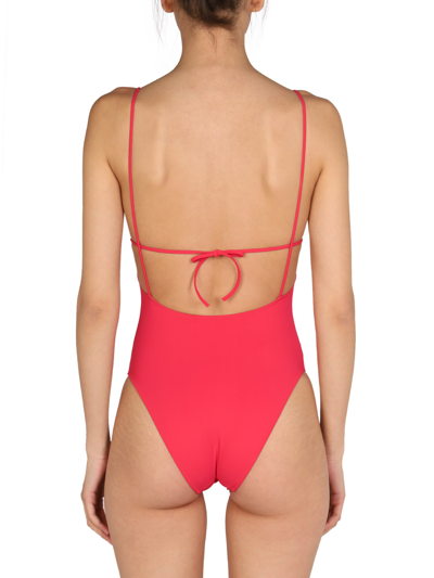 Shop Lido V-neck One Piece Swimsuit In Fucsia
