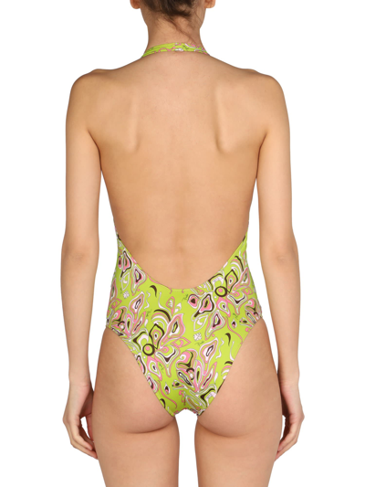 Shop Emilio Pucci African Print One-piece Swimsuit In Verde