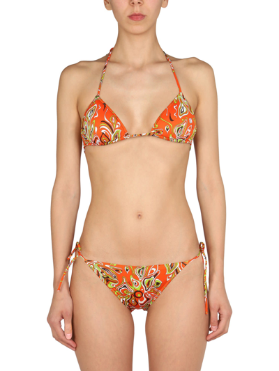Shop Emilio Pucci African Print Bikini Bottom In Arancione