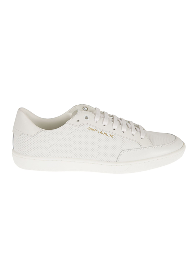 Shop Saint Laurent Sl/10 Low Top Sneakers In Optic White