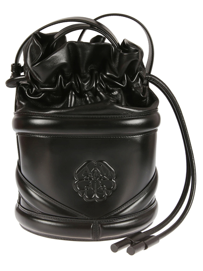 Shop Alexander Mcqueen Soft Curve Large Bucket Bag In Black