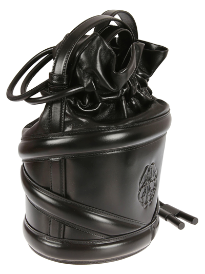 Shop Alexander Mcqueen Soft Curve Large Bucket Bag In Black