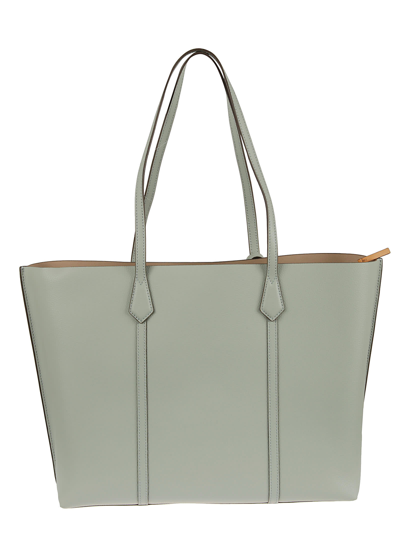 Shop Tory Burch Perry Small Triple Compartment Tote In Blue Celadon