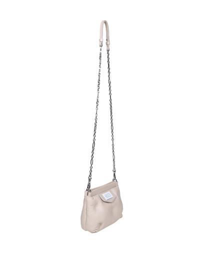 Shop Maison Margiela Clutch Glam In Cream Color Leather