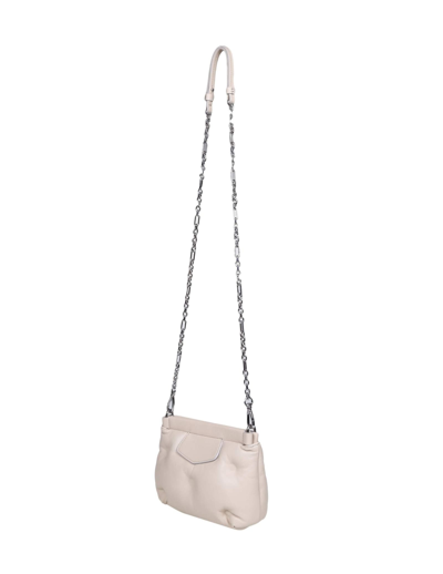 Shop Maison Margiela Clutch Glam In Cream Color Leather