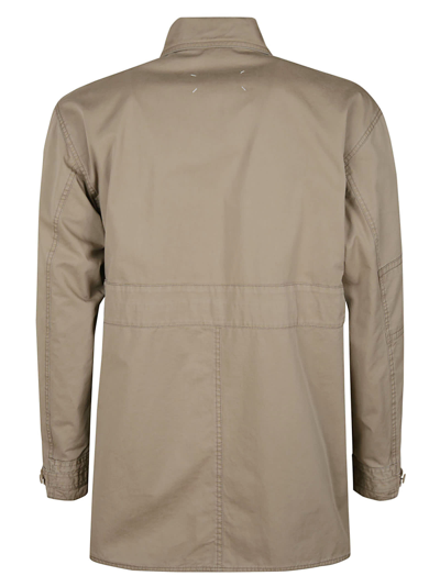 Shop Maison Margiela Zipped Pocket Chest Jacket In Khaki