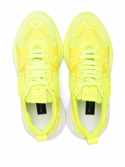 Shop Philipp Plein Hurricane Runner Sneakers In Yellow