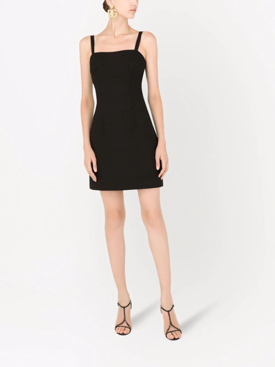 Shop Dolce & Gabbana Fitted Mini Dress In Black