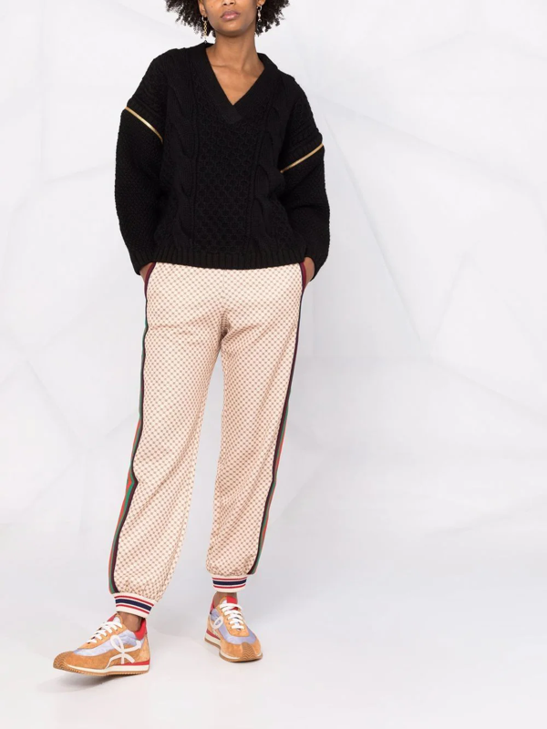 Gucci metallic-trim knitted wool jumper - 1000 nero