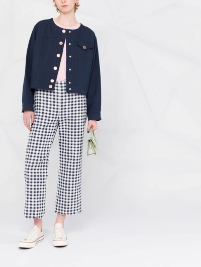 Shop See By Chloé Logo-button Cropped Jacket In Blue