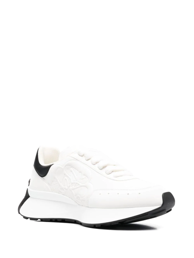 Shop Alexander Mcqueen Low-top Leather Sneakers In White