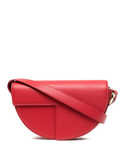 Shop Patou Le  Leather Crossbody Bag In Red