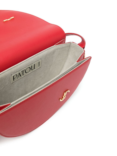 Shop Patou Le  Leather Crossbody Bag In Red