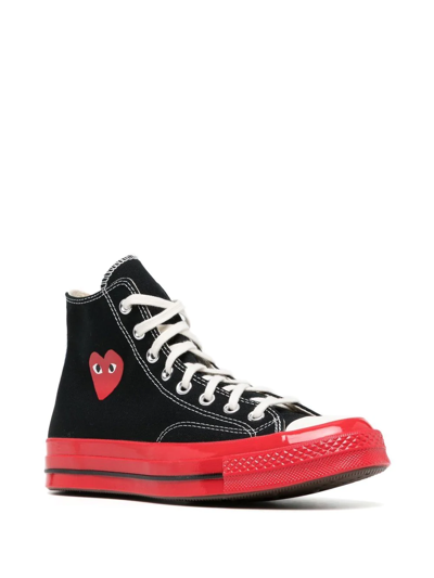 Comme Des Garçons Play X Converse Colour-block High-top Sneakers In Black