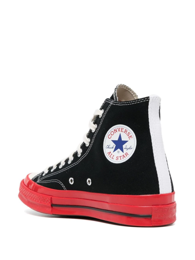 Comme Des Garçons Play X Converse Colour-block High-top Sneakers In Black