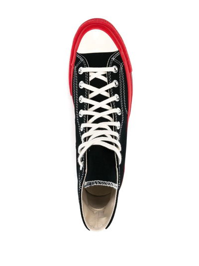 Comme Des Garçons Play X Converse Colour-block High-top Sneakers In Black