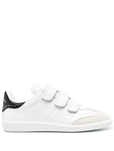 Shop Isabel Marant Beth Touch-strap Leather Sneakers In Black