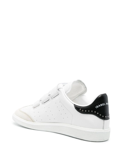 Shop Isabel Marant Beth Touch-strap Leather Sneakers In Black