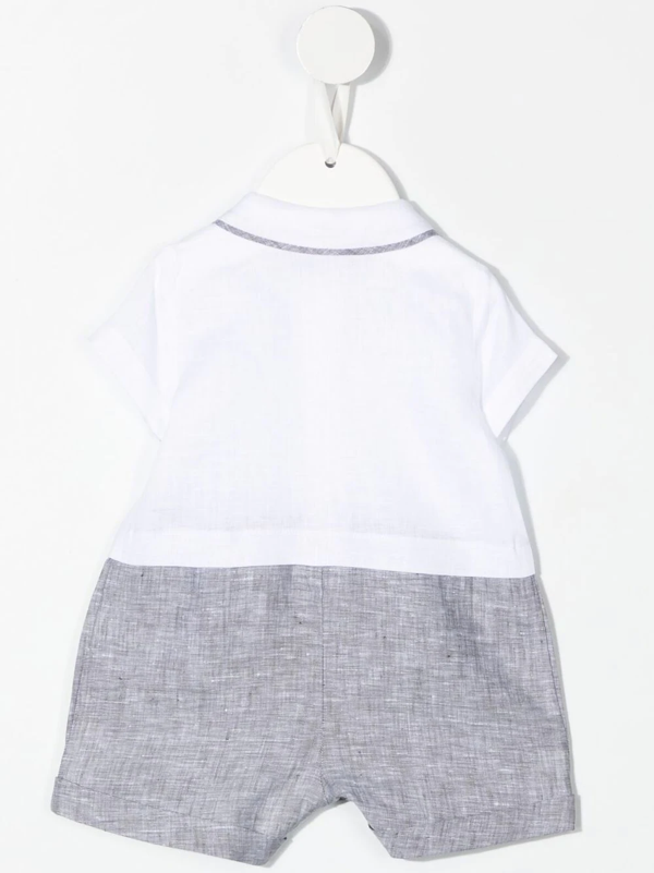 Il Gufo logo-embroidered linen shorties - White