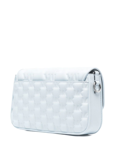 Michael Kors Bradshaw Logo-debossed Shoulder Bag In Blue