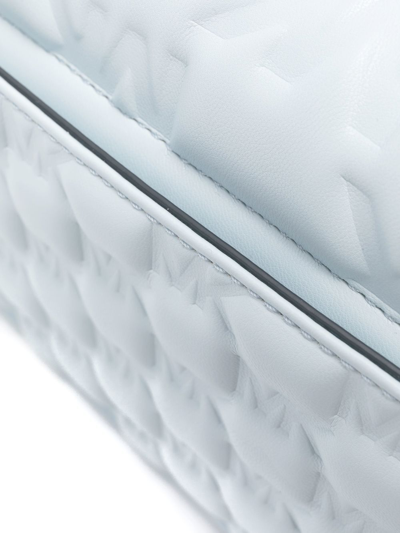 Michael Kors Bradshaw Logo-debossed Shoulder Bag In Blue