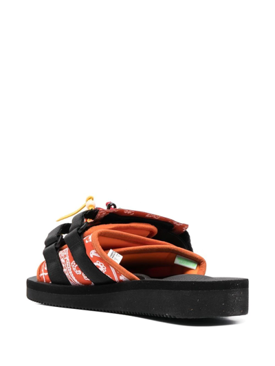 Alanui X Suicoke Fringed Canvas-strap Slides In Orange