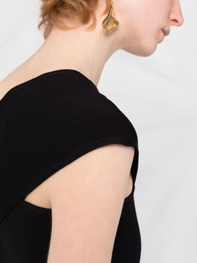 Shop Bottega Veneta One-shoulder Fitted Minidress In Black
