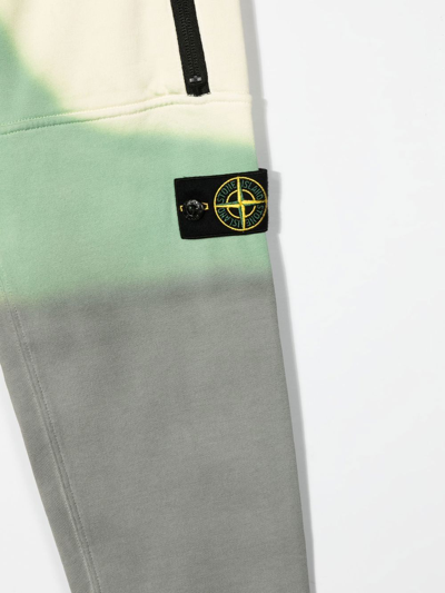 Shop Stone Island Junior Colour-block Track Pants In Yellow