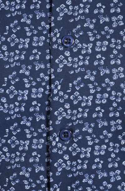 Shop Soul Of London Long Sleeve Printed Woven Dress Shirt In Navy