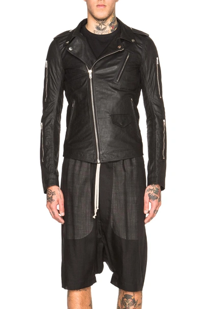 Zipped Stooges Leather Jacket In Black