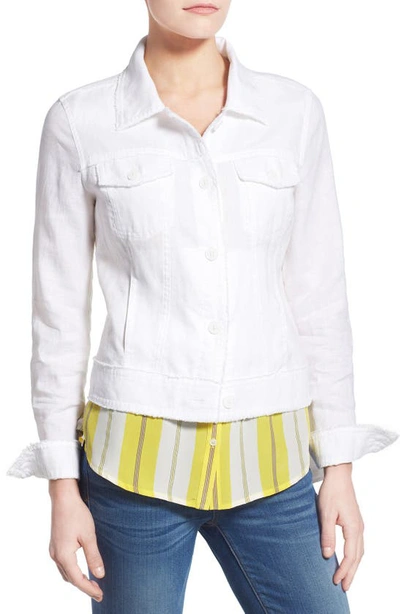 Shop Tommy Bahama Two Palms Linen Raw Edge Jacket In White