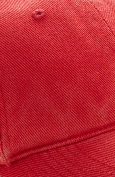 Shop Balenciaga Distressed Logo Baseball Cap In Bright Red/ White
