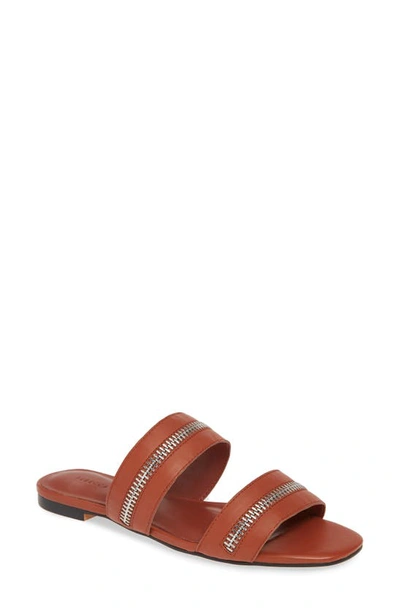 Shop Rebecca Minkoff Marciann Slide Sandal In Acorn Leather