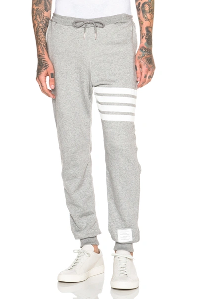 Thom Browne Jogger Trousers 4 Bar In Grey