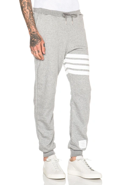 Thom Browne 4 Bar Cotton Sweatpants In Light Heather Grey