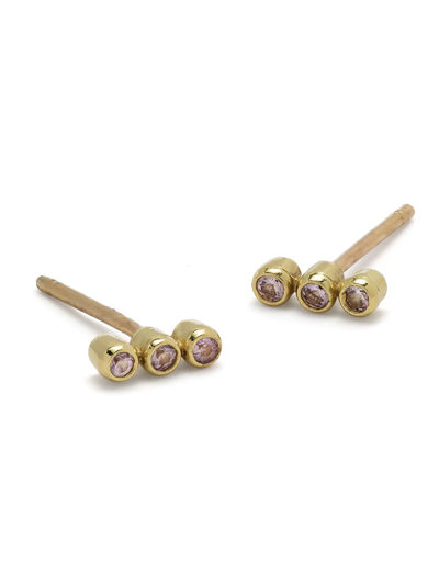 Shop Jennifer Meyer 18kt Yellow Gold Mini Bezel Sapphire Stud Earrings