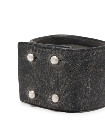 Parts Of Four Amulet Pearl-detail Leather Cuff In Grau
