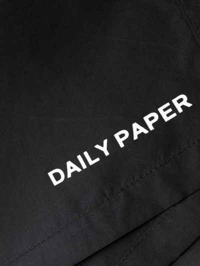 Shop Daily Paper Logo-print Swim Shorts In Schwarz