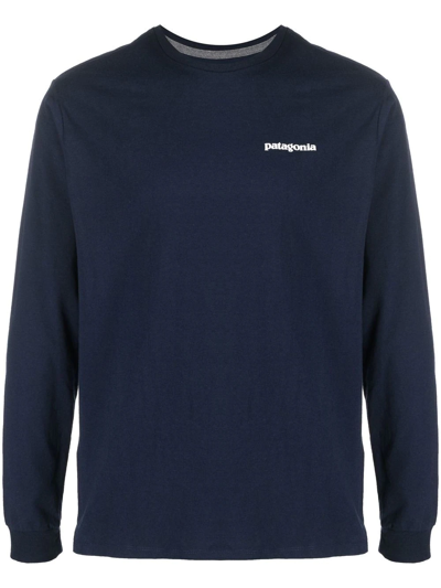 Shop Patagonia P-6 Long-sleeved T-shirt In Blau