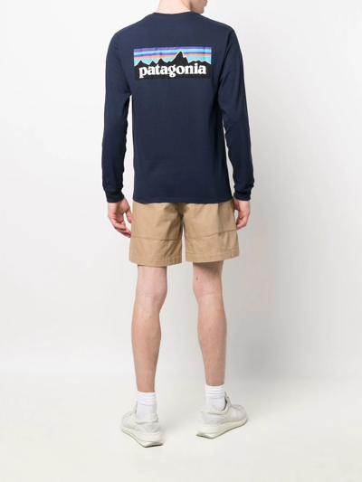 Shop Patagonia P-6 Long-sleeved T-shirt In Blau