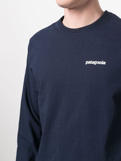 Shop Patagonia P-6 Long-sleeved T-shirt In Blau