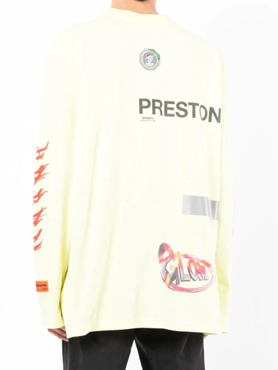 Shop Heron Preston Global-print Long-sleeve T-shirt In Gelb