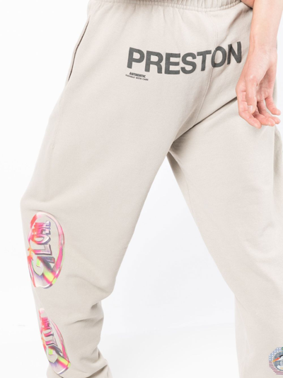 Shop Heron Preston Global-print Cotton Track Pants In Grey