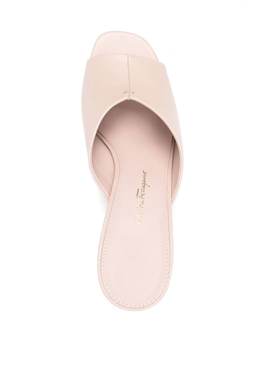 Ferragamo Open Toe Sandals In Nude