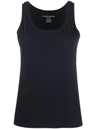 Shop Majestic Scoop Neck Vest Top In Blau