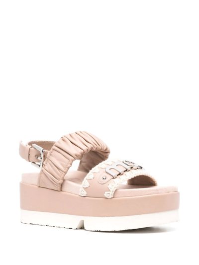 Shop Mou Japanese Platform Sandals In Rosa