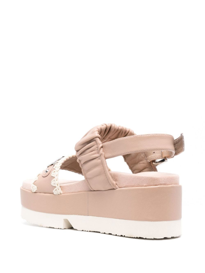 Shop Mou Japanese Platform Sandals In Rosa
